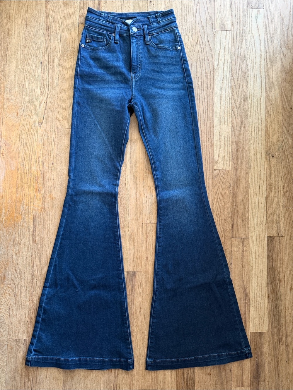 Kancan High-Waist Dark Blue Hippy Boho Super Flared Bell Bottom Festival Jeans